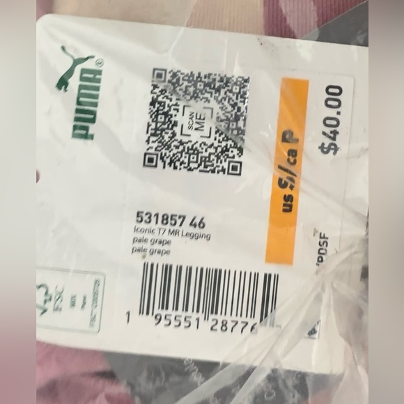 NEW PUMA Iconic T7 Women's Leggings In Pale Grape Size: Small - Picture 5 of 6